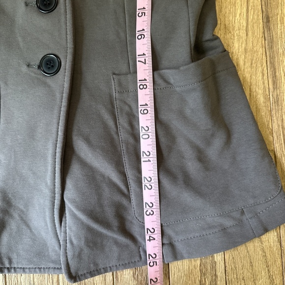 Anthropologie Piko 1988 Gray Blazer L Cotton Casual‎ 3-Button Chic - Picture 4 of 9